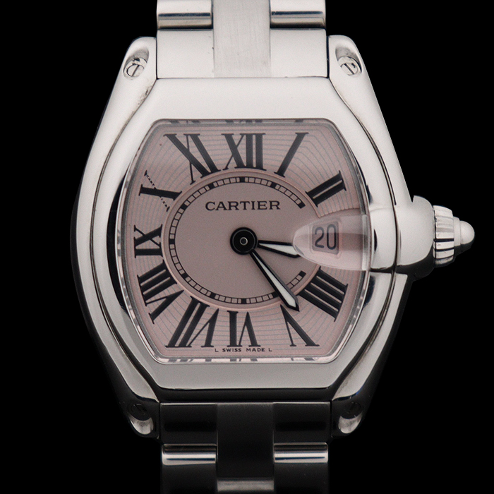 Cartier(까르띠에) W62017V3 31MM 스틸 쿼츠 핑크판 로드스터 여성 시계