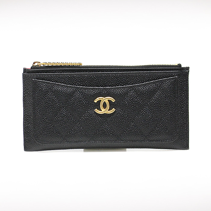 Chanel(샤넬) AP1424 블랙 캐비어 금장 지퍼 클러치 장지갑 (29번대)