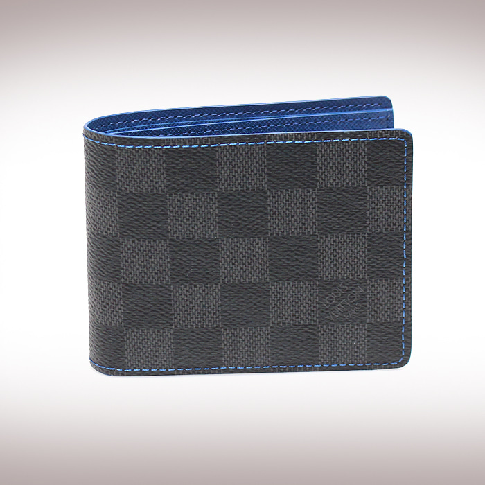 Louis Vuitton(루이비통) N64033 다미에 그라파이트 캔버스 블루 슬렌더 월릿 반지갑