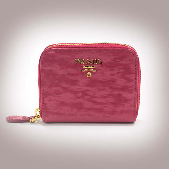 Prada(프라다) 1MM268 비텔로 무브 핑크 금장 지퍼 동전 지갑