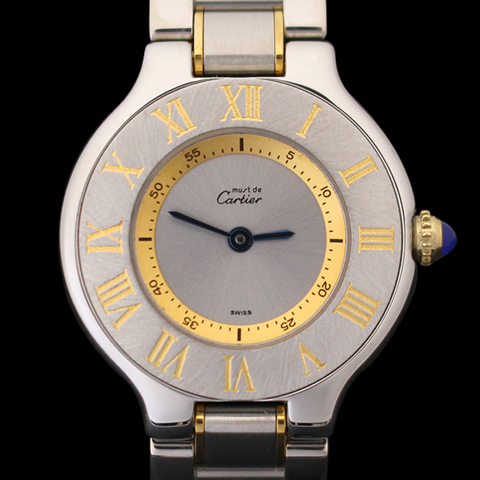 Cartier(까르띠에) W10073R6 18K 옐로우 골드 콤비 머스트 21세기 여성 시계