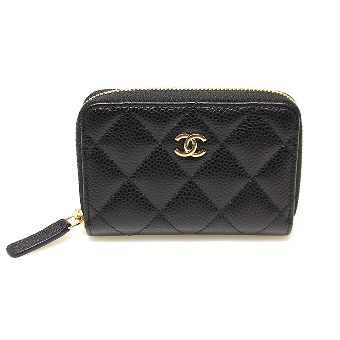 Chanel(샤넬) AP0216 블랙 캐비어 금장 CC로고 클래식 지퍼 동전 지갑 (30번대)