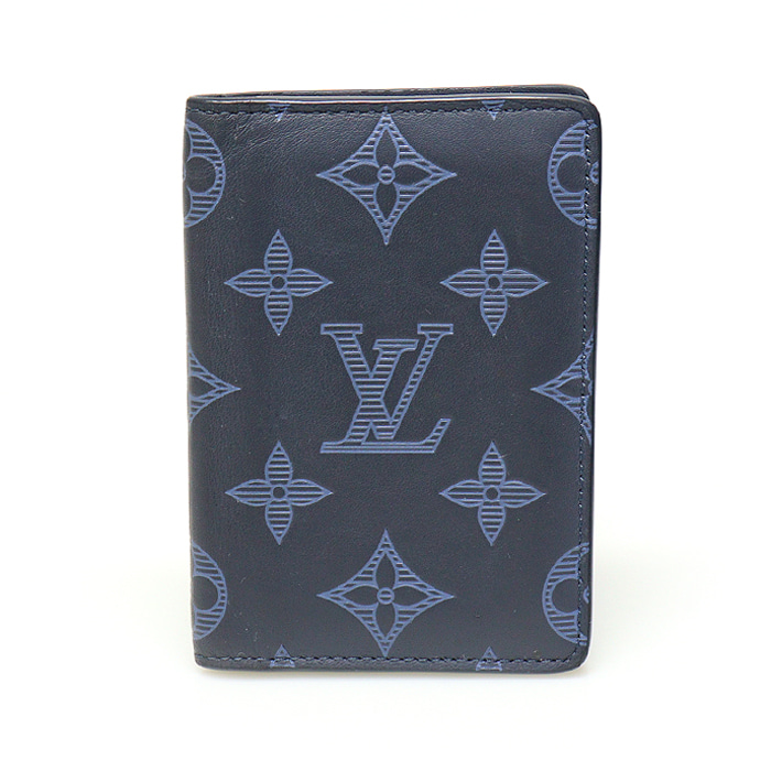 Louis Vuitton(루이비통) M80421 네이비 블루 모노그램 섀도우 카프스킨 포켓 오거나이저 카드지갑