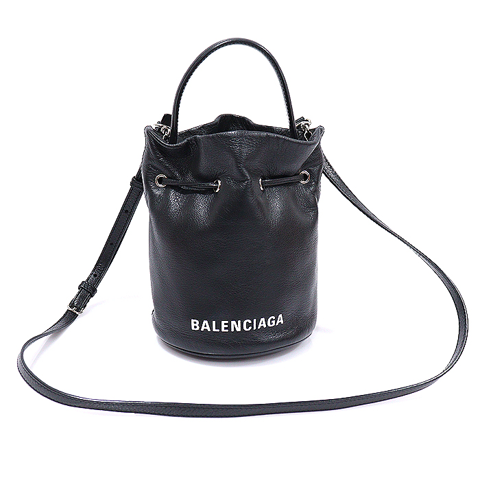 Balenciaga(발렌시아가) 638342 블랙 스무스 레더 에브리데이 XS 드로스트링 버킷 2WAY