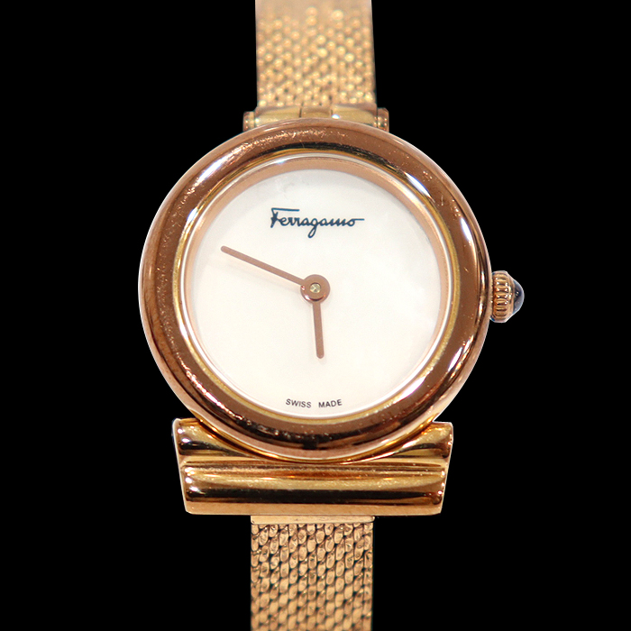 Ferragamo(페라가모) SFIK009-19 22MM 로즈 골드 쿼츠 간치니 팔찌 여성 시계