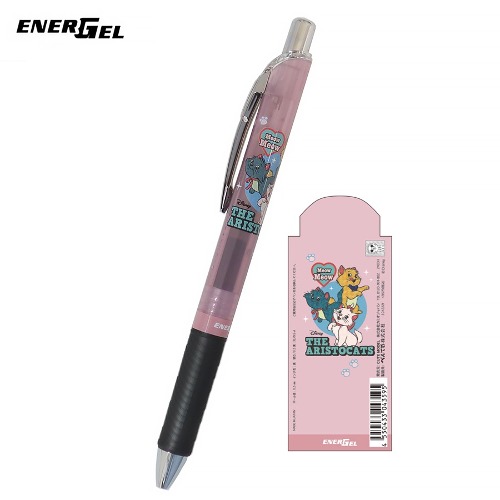 [펜] 펜텔 에너겔 캐릭터 볼펜 0.5mm / 디즈니 아리스토캣 마리 핑크 반투명
