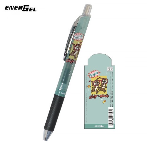 [펜] 펜텔 에너겔 캐릭터 볼펜 0.5mm / 디즈니 칩앤데일 안경 민트 반투명