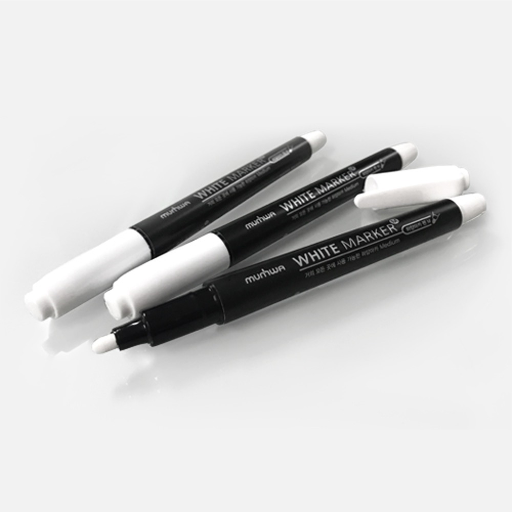 문화 하양마카 펜 F, M 페인트마카 흰색