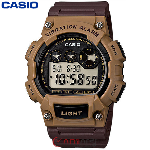 카시오 W-735H-5A 남자 전자 시계 손목 군인 군대 학생 스포츠 방수 디지털 군용