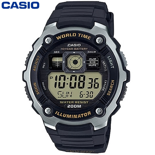 카시오 AE-2000W-9A 남자 전자 시계 손목 군인 군대 학생 스포츠 방수 디지털