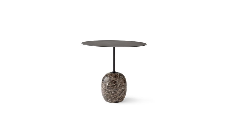 Lato Table LN9 Ø50 x 45cm Oval (86202010) Warm Black Top / Emparador Marble Base
