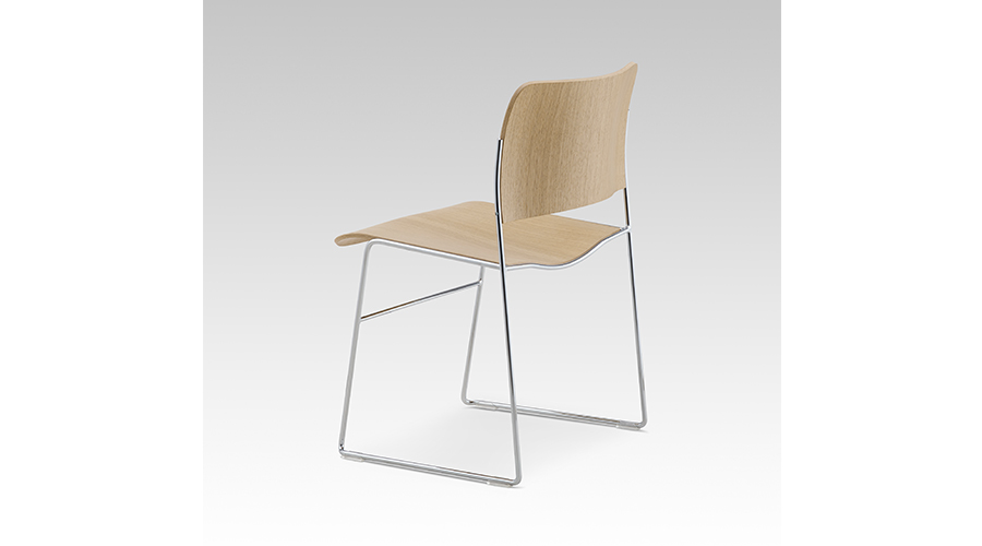 *40/4 Side Chair (non-linking)  Veneer/Chrome 2color 