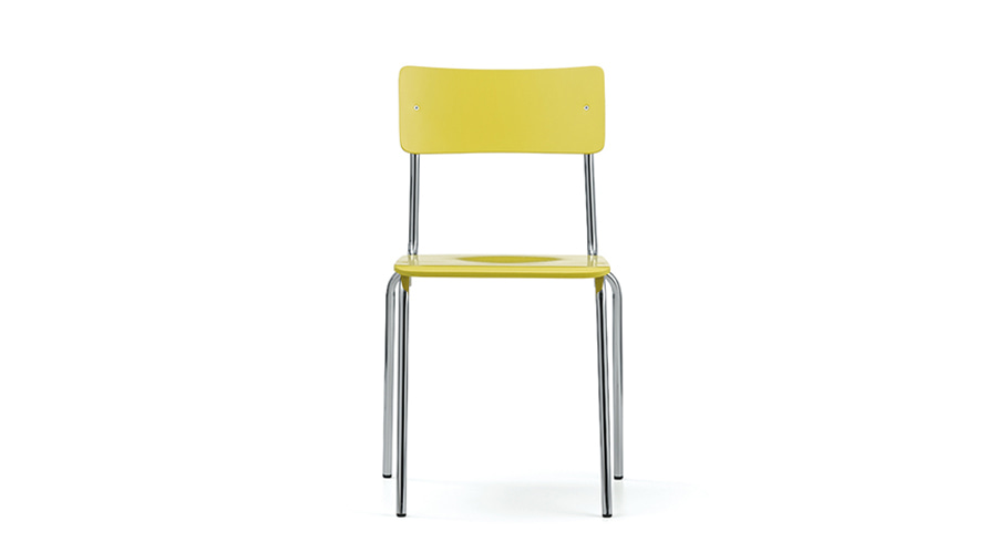 Comeback 041 ChairYellow Stained Beech/Chrome Frame (0404) 