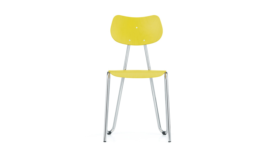 Arno 417 ChairYellow Stained Beech/Chrome Frame (0417) 