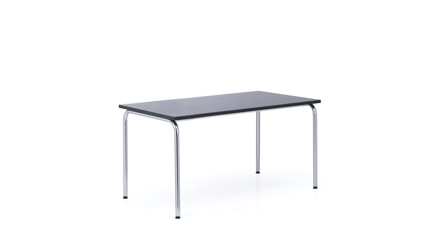 Akiro 426 Table W1200 Melamine Black top/Chrome Frame(0426) 