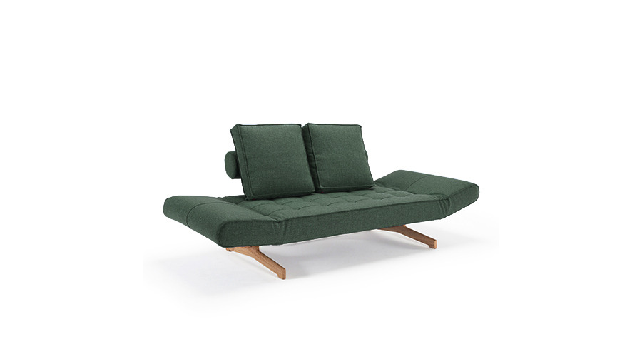 Ghia Sofa Bed (743020518)  #518 Green/ Wood