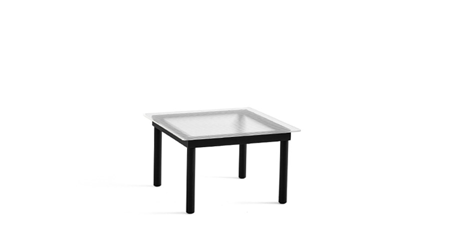Kofi Table (941715) 코피 테이블Clear Reeded Glass/Black Water-Based Lacquered Oak주문 후 5개월 소요