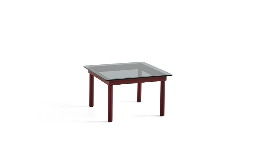 *Kofi Table (941725) 코피 테이블Grey Tinted Glass/Barn Red Water-Based Lacquered Oak