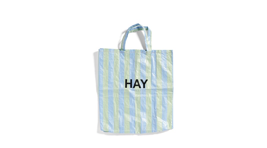 *Recycled Candy Stripe Bag XL리사이클드 캔디 스트라이프 백 XL블루 앤 그린 (508502)