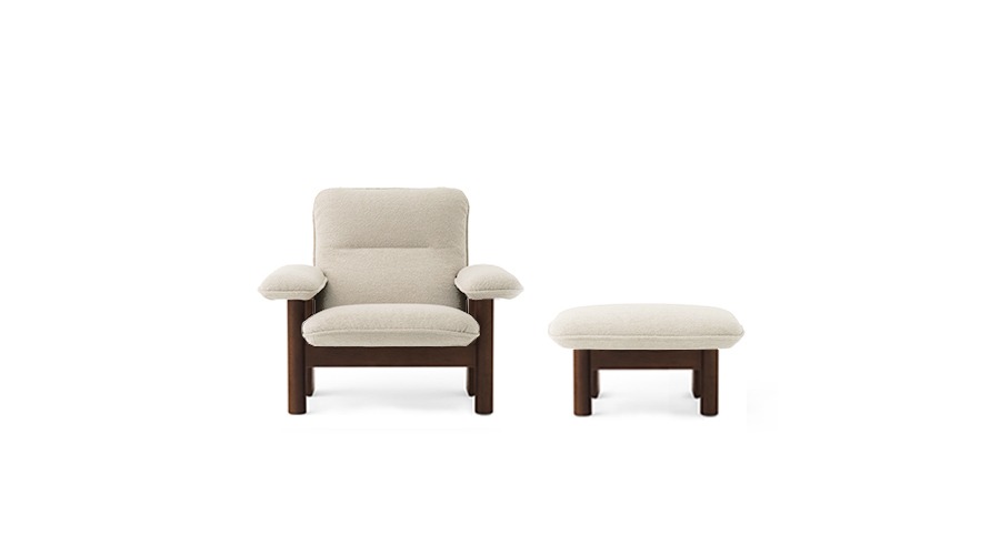 Brasilia Lounge Chair+Ottoman브라질리아 라운지 체어 + 오토만Moss #11 화이트/래커드 월넛(8052002+8152002 PC2T)주문 후 5개월 소요