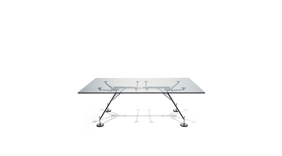 Nomos Table 1600노모스 테이블 1600글라스 탑(국내유리 상판 1.2T) / 크롬 베이스