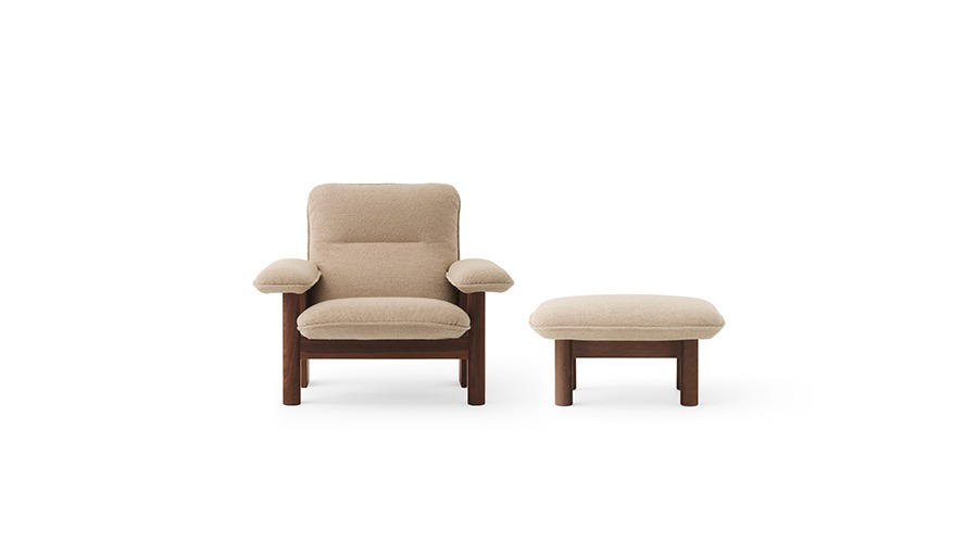 Brasilia Lounge Chair+Ottoman브라질리아 라운지 체어 + 오토만Boucle #2 베이지/다크 스테인드 오크(8051000+8151000 PC0T)주문 후 5개월 소요