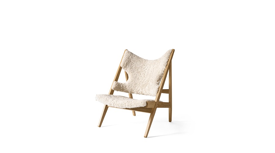 Knitting Lounge Chair Sheepskin니팅 라운지 체어 십스킨Moonlight #09 화이트/네츄럴 오크 베이스(968000/9681649 PC3L6)