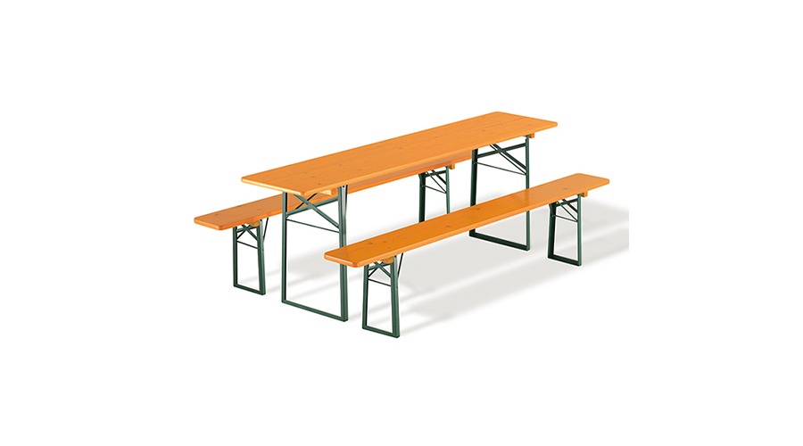 Folding Table&amp;Bench Set Classic폴딩 테이블&amp;벤치 세트 클래식브라운/그린 프레임 W200(204163)