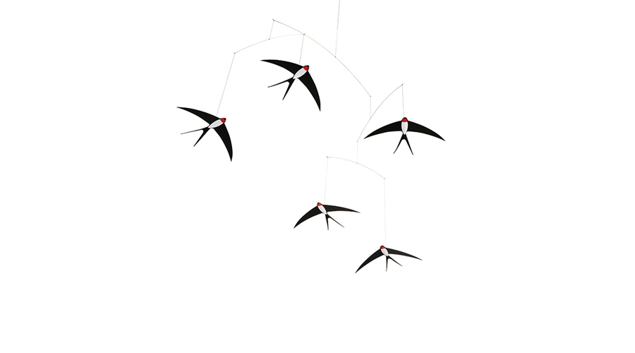 #24b Five Flying Swallows