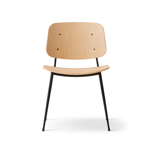 #Søborg Chair  Oak/ Black Steel Frame 