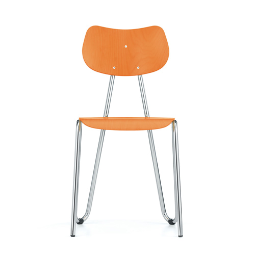 Arno 417 ChairOrange Stained Beech/Chrome Frame (0417) 