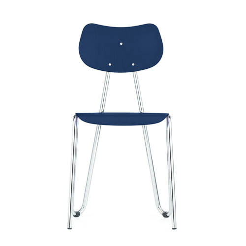 Arno 417 ChairDark Blue Stained Beech/Chrome Frame (0417) 6월 초 입고예정