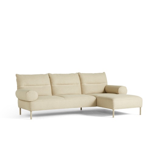 Pandarine 3 Seater Cylindrical Armrest Chaise Longue Right  판다린 3인 소파Linara#216 LN/Chromed Legs (940619 6252697)