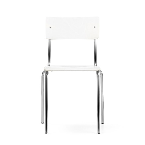 Comeback 041 ChairWhite Stained Beech/Chrome Frame  (0404) 