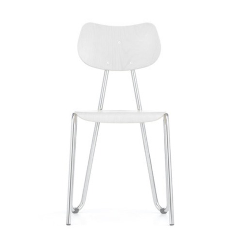 Arno 417 ChairWhite Stained Beech/Chrome Frame (0417) 6월 초 입고예정