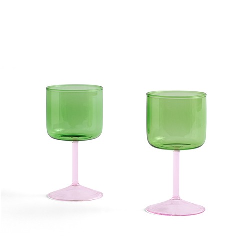 Tint Wine Glass Set of 2틴트 와인 글래스 2개 한세트그린&amp;핑크(AB530-A668-AL49)주문 후 4개월 소요