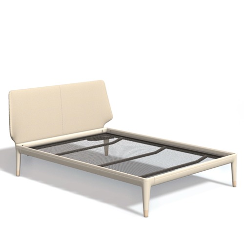 Essential Bedframe High+Upholstered Headboard(H97)+Mesh Base Flat140*200 (22577)퓨어화이트/내츄럴