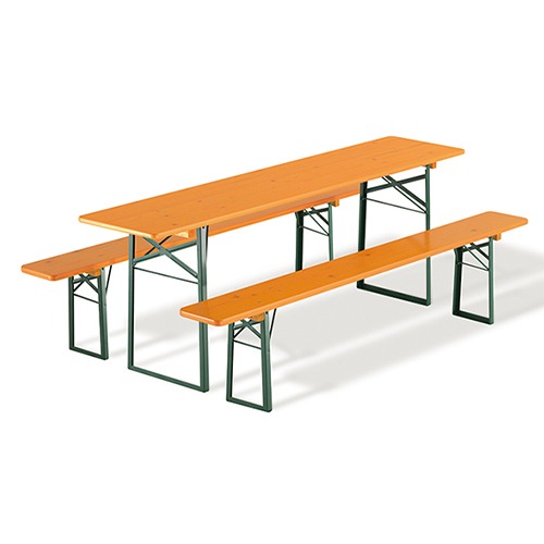 Folding Table&amp;Bench Set Classic폴딩 테이블&amp;벤치 세트 클래식브라운/그린 프레임 W200(204163)