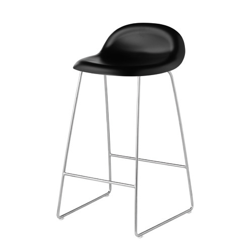 3D Counter stool (Hirek)3D 카운터 플라스틱 스툴 (하이렉)블랙/크롬(4808)