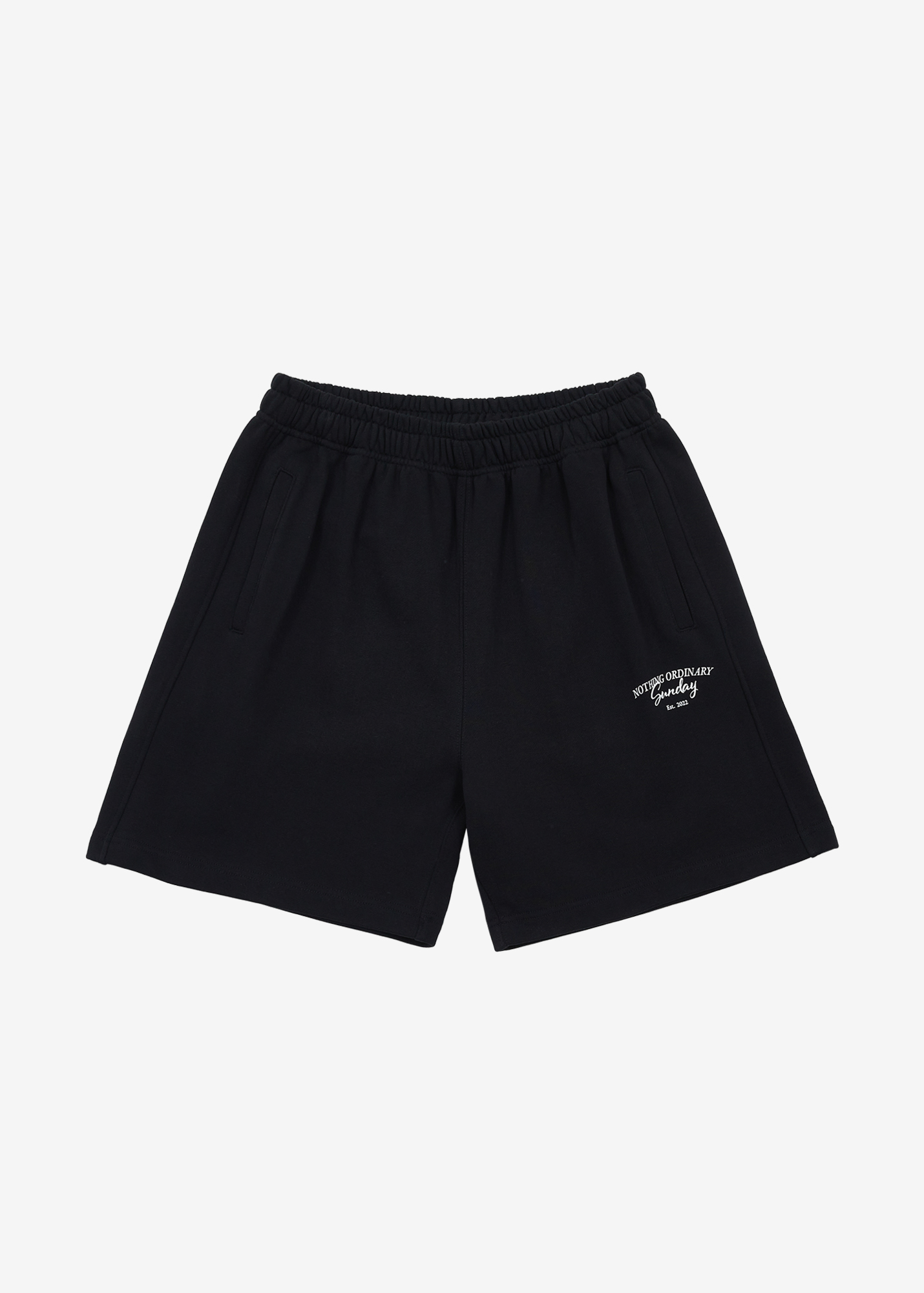 Sunday cursive graphic Short sweatpants - Black