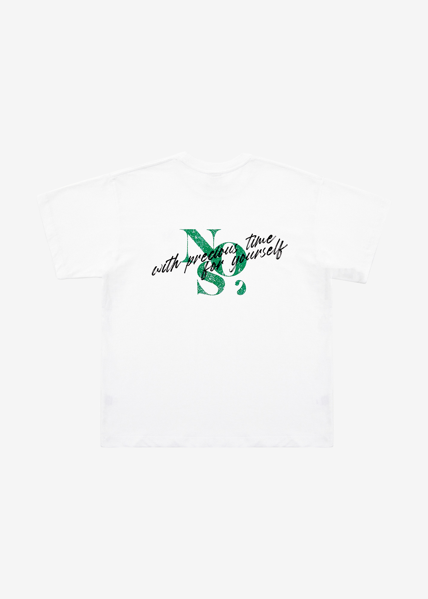 NOS7 스크레치 로고 티셔츠 - 화이트