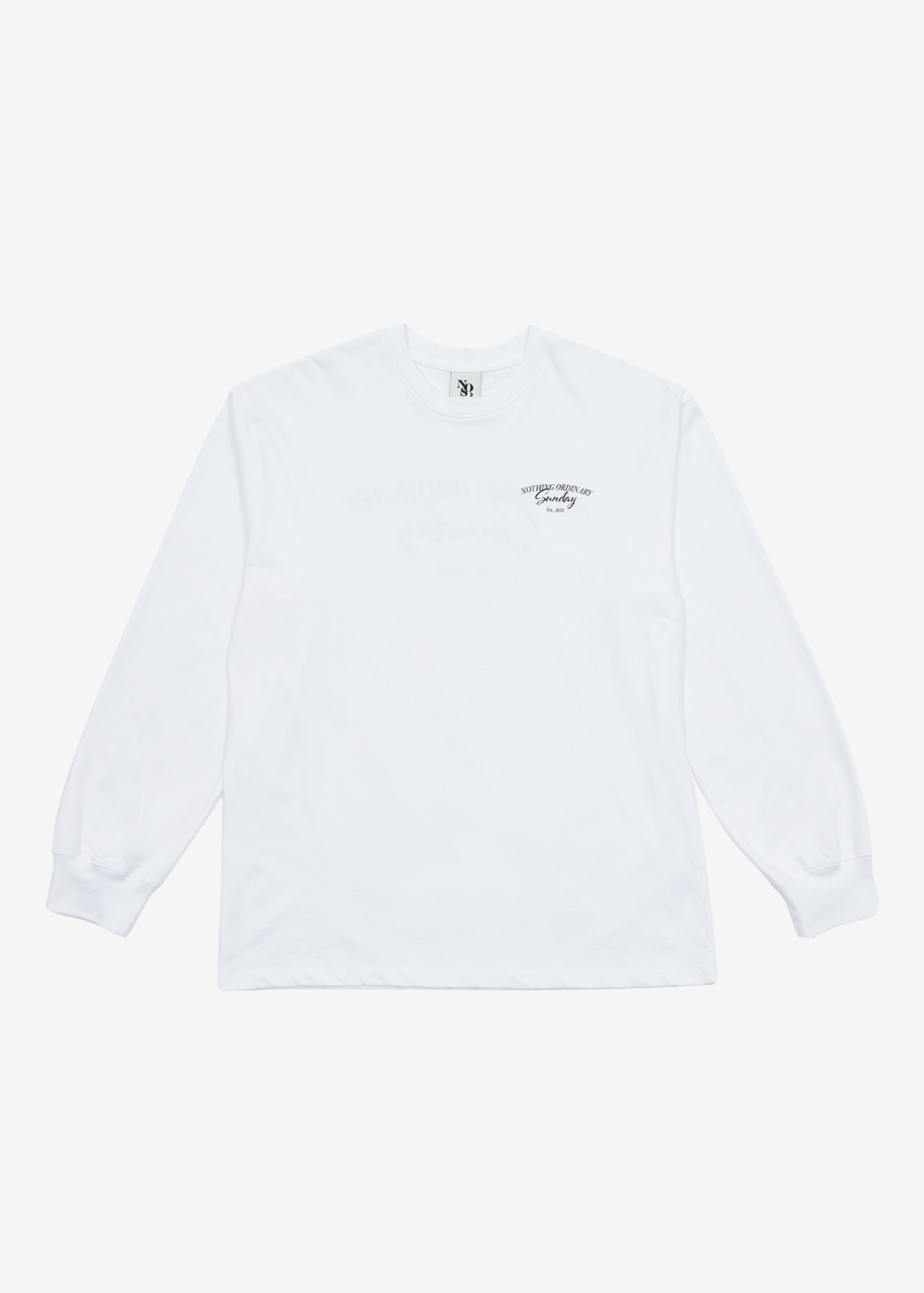 Sunday cursive graphic long sleeve T-shirt - White