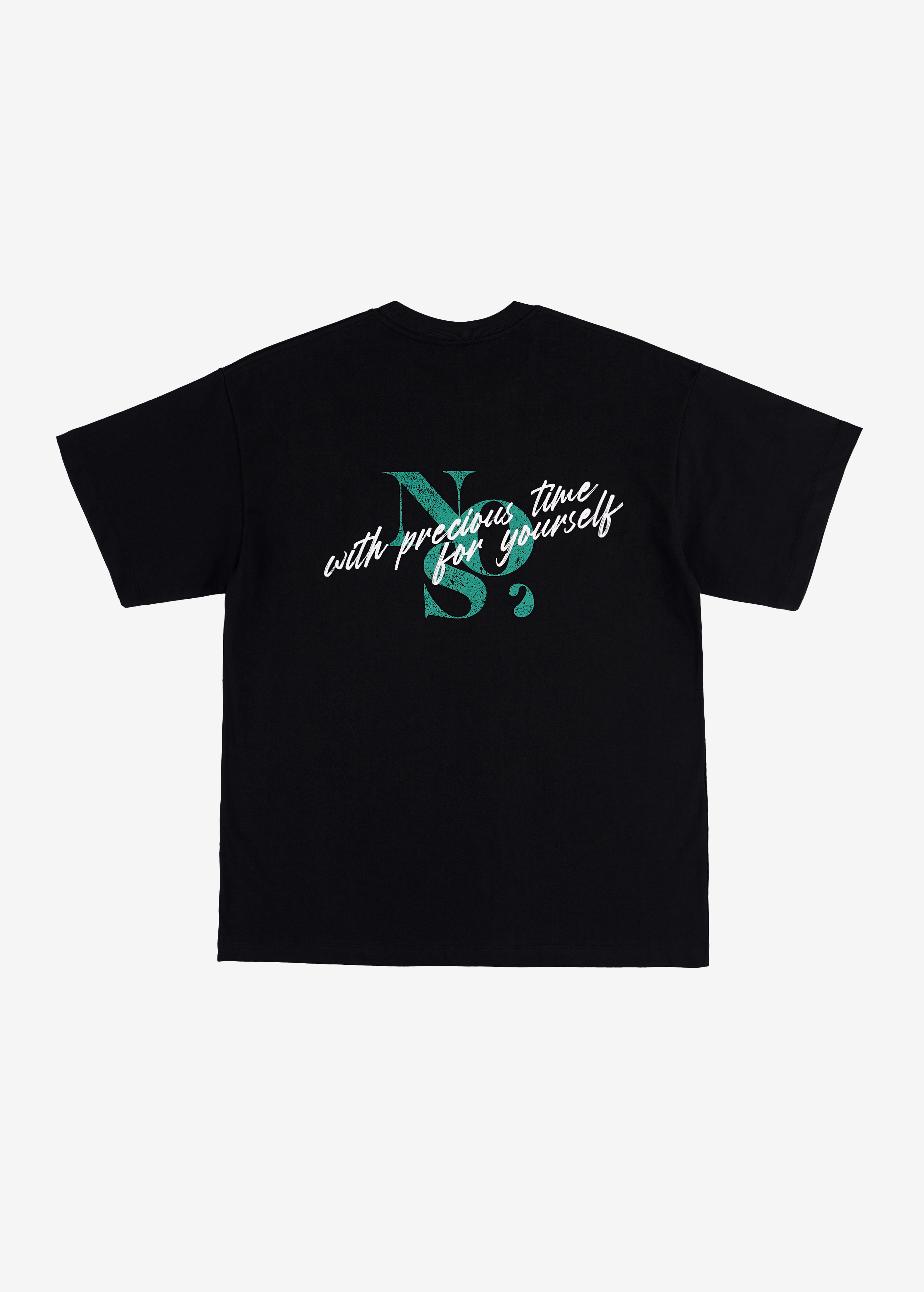 NOS7 스크레치 로고 티셔츠 - 블랙