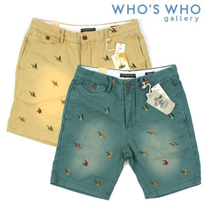 [WHO&#039;S WHO]Bird Embo Short Pants 후즈후 자수반바지