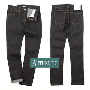 [AUTHENTIC] 2 Stitch Unwashed Denim(Black) 생지데님