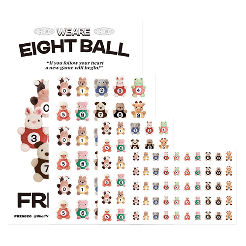 [프링코] 8Ball Friends Mini Poster Sticker Set (4차입고)