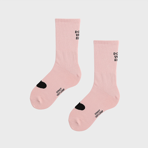 [도넛바이닐샵] big love crew socks - baby pink (3차입고)
