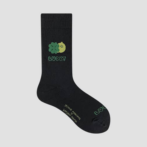 [봉주르마치] Lettering socks_charcoal lemony (with 세컨드모닝)