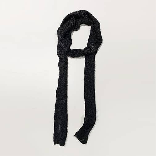 [쿠키시] Hairly Knit Muffler Scarf (Black)