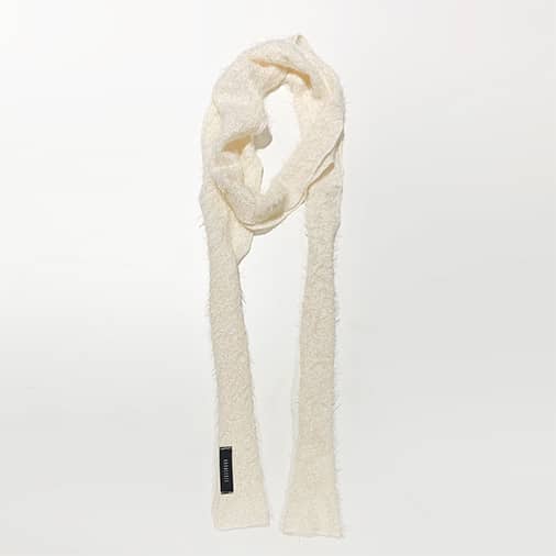 [쿠키시] Hairly Knit Muffler Scarf (Ivory)